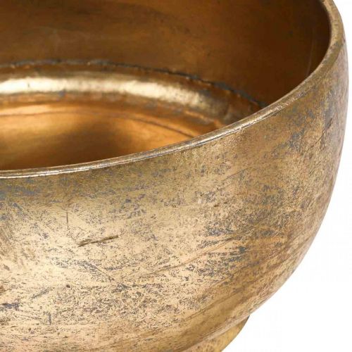 Floristik24 Dekoratyvinis dubuo metalinis auksinės spalvos antikvarinis vaizdas Ø23,5/33/43cm rinkinys iš 3 vnt.
