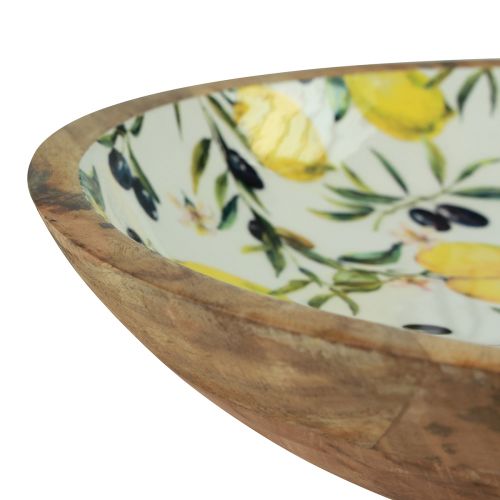 Floristik24 Dekoratyvinis dubuo medinis dubuo citrininis mango medis Ø30/24cm rinkinys po 2