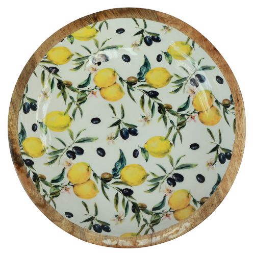 Floristik24 Dekoratyvinis dubuo medinis dubuo citrininis mango medis Ø30/24cm rinkinys po 2