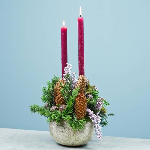 Floristik24 Dekoratyvinis dubuo šampano metalo Ø17cm H11,5cm