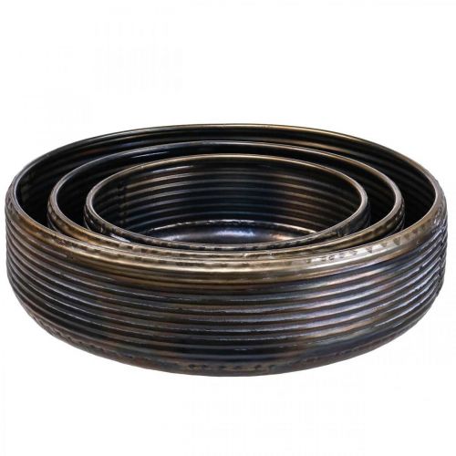 Floristik24 Dekoratyvinis dubuo didelis dubuo metalinis senovinės išvaizdos 30/38/46cm rinkinys iš 3