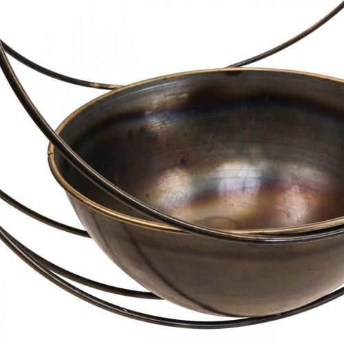 Floristik24 Dekoratyvinis dubuo gėlių krepšeliui pakabinti metalinis Ø31cm H55,5cm