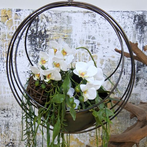 Floristik24 Dekoratyvinis dubuo gėlių krepšeliui pakabinti metalinis Ø31cm H55,5cm