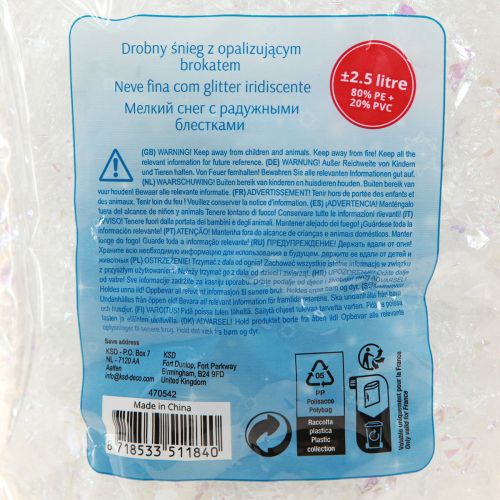 daiktų Dekoratyvinės sniego baltumo snaigės vaivorykštės 2,5L×4vnt