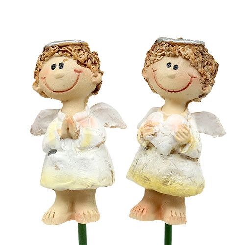 Floristik24 Dekoratyvinis kištukas angelas raudonas, baltas 4,5cm L28cm 8vnt