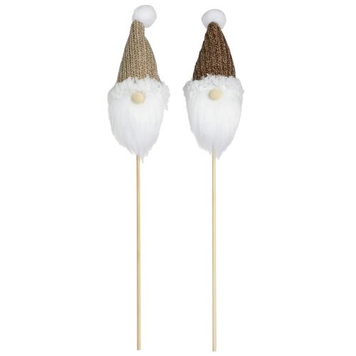 daiktų Dekoratyvinis kištukas gnome Kalėdų balta ruda 4x11cm 4 vnt