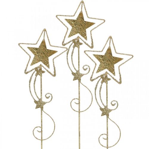 Deco plug star auksu blizgantis H54cm 4vnt