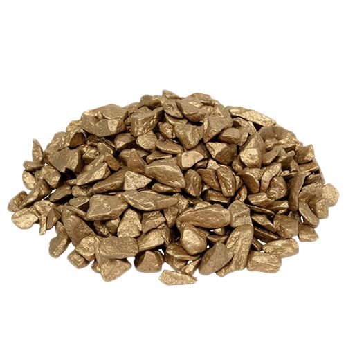 Floristik24 Dekoratyviniai akmenys auksiniai išbarstyti apdailos stalo apdaila 9mm–13mm 2kg