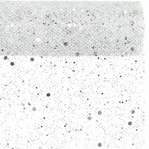 Floristik24 Stalo juostos dekoratyvinis audinys pilkas sidabras x 2 asorti 35x200cm