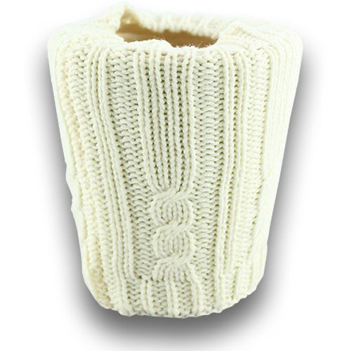 Floristik24 Dekoratyvinė megzta tūbelė 11 x 21cm kreminė 2vnt