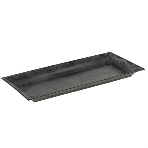 Dekoratyvinis padėklas marmurinis antracitas 36x17cm 6vnt