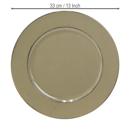 daiktų Dekoratyvinė lėkštė žalia plastikinė lėkštė vintažinė samanų žalia ruda Ø33cm