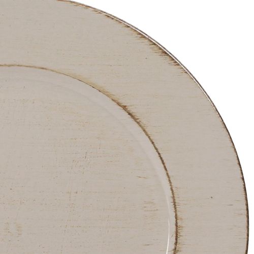 Floristik24 Dekoratyvinė plastikinė lėkštė, pilkai ruda, Ø33 cm