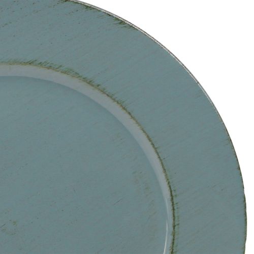 Floristik24 Dekoratyvinė plastikinė lėkštė, dekoratyvinė plastikinė lėkštė, petroletiškai ruda, Ø33cm