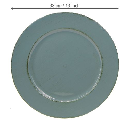 daiktų Dekoratyvinė plastikinė lėkštė, dekoratyvinė plastikinė lėkštė, petroletiškai ruda, Ø33cm