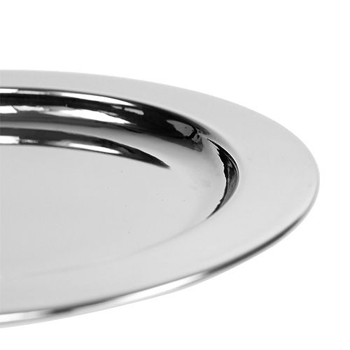 Floristik24 Dekoratyvinė lėkštė iš metalo Ø14,5cm sidabrinė 1vnt