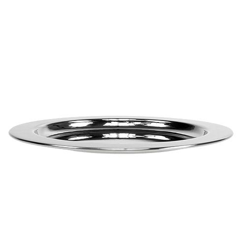 Floristik24 Dekoratyvinė lėkštė iš metalo Ø14,5cm sidabrinė 1vnt