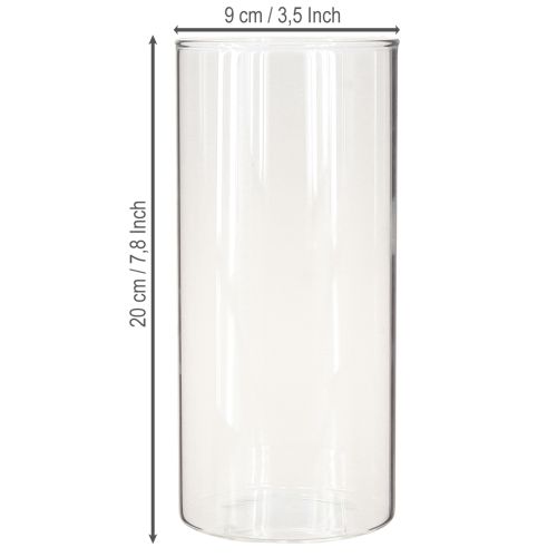 daiktų Dekoratyvinė vaza, gėlių vaza, stiklinė vaza, bespalvė Ø9cm H20cm