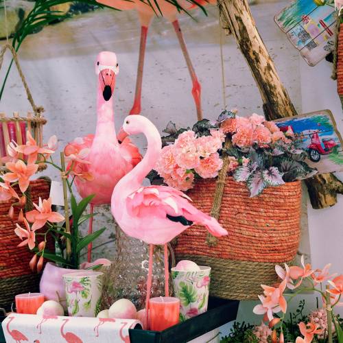 Floristik24 Dekoratyvinis paukštis Flamingo Pink H46cm