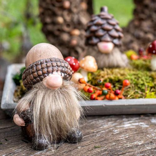 Floristik24 Dekoratyviniai gnome keraminiai kūgiai ir gilės Asorti H10,5 / 12cm 4vnt