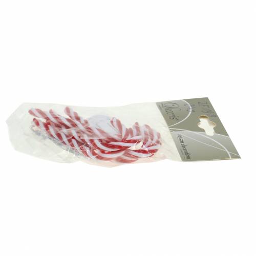 Floristik24 Dekoratyviniai saldainiai raudona / balta 9cm 6vnt