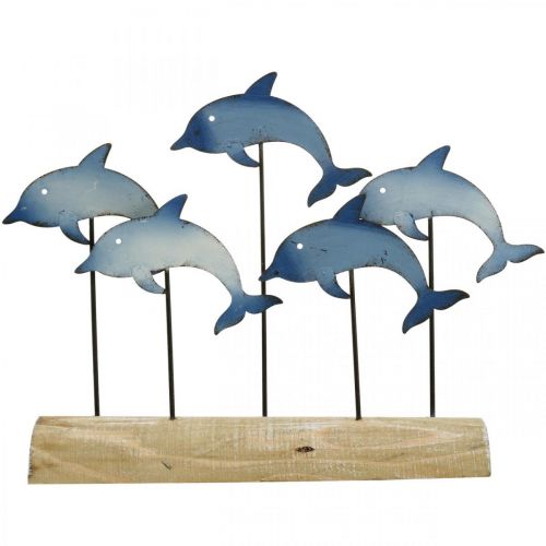 daiktų Delfinai rinkiniui, jūros dekoracija, jūrinio metalo dekoracija H24,5cm L32,5cm