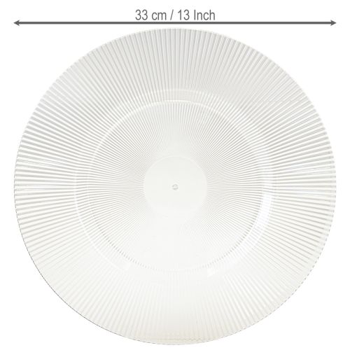 daiktų Dekoratyvinė lėkštė su grioveliais plastikinė lėkštė plastikinė lėkštė skaidri Ø33cm