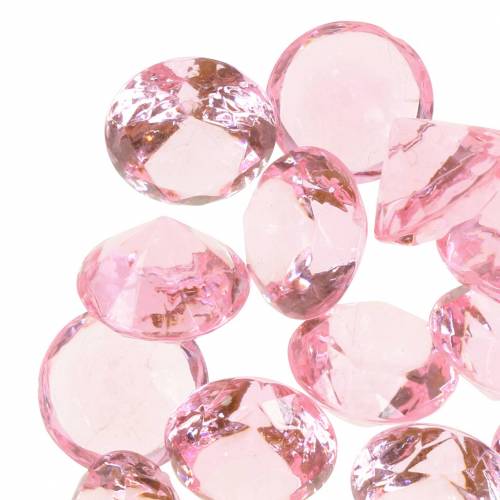 daiktų Dekoratyviniai akmenukai deimantas akrilas šviesiai rožinis Ø1.8cm 150g sklaidos dekoracija stalui