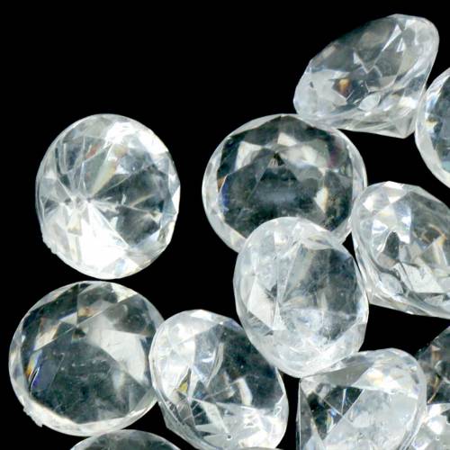 Floristik24 Dekoratyviniai akmenys deimantiniai skaidrūs Ø2,8cm 150g stalo dekoracija