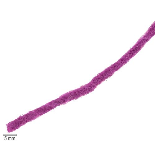 daiktų Violetinė vilnonė virvelė, 55 m, dekoratyvinė virvelė floristikai ir rankdarbiams