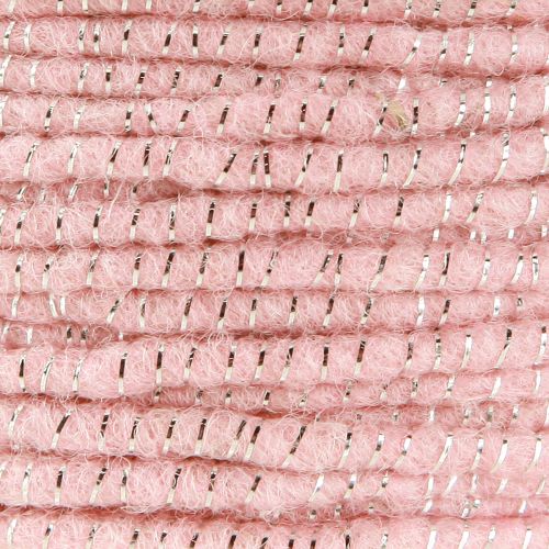daiktų Dagties siūlas Glamour Pink/Silver su viela 33m