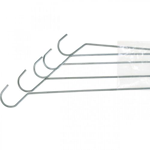 daiktų Metalinis kabliukas, dvigubas kabliukas sidabrinis S L20cm 5vnt