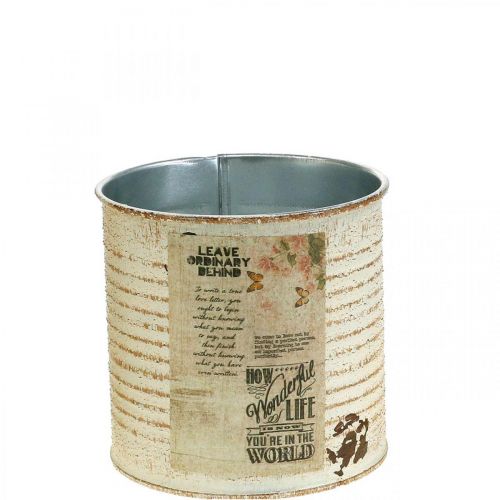 Floristik24 Planter Cream Metal Shabby Chic Ø11cm H10.5cm