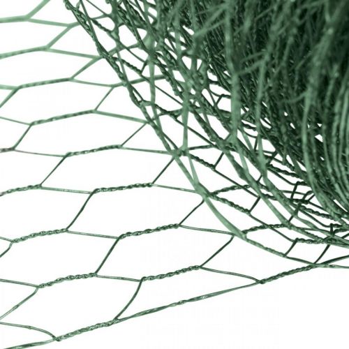 Šešiakampis tinklelis, žalias vielos tinklelis, padengtas PVC, 50 cm × 10 m