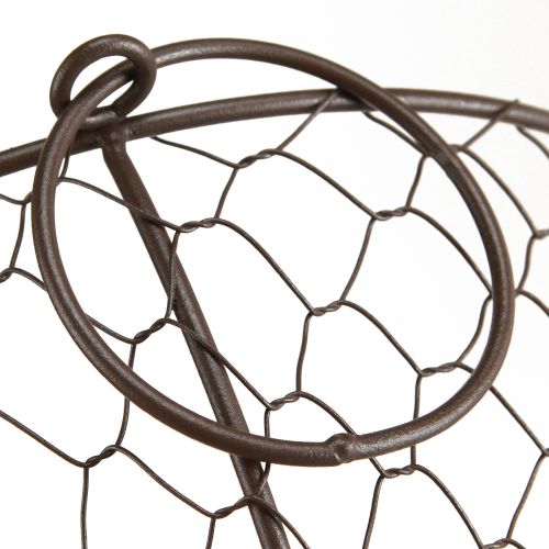 daiktų Vielinis krepšinio dubuo su rankena ruda Ø35/30/25 cm rinkinys iš 3