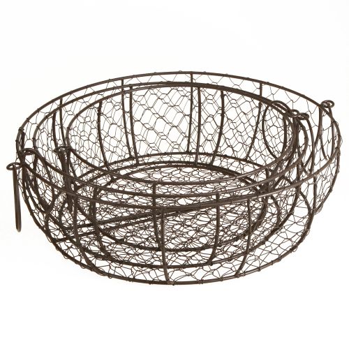 Floristik24 Vielinis krepšinio dubuo su rankena ruda Ø35/30/25 cm rinkinys iš 3