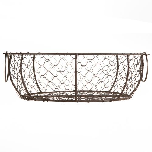 daiktų Vielinis krepšinio dubuo su rankena ruda Ø35/30/25 cm rinkinys iš 3