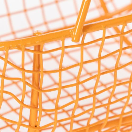 daiktų Vielinis krepšelis su medine rankena. Patogus dizainas. Idealiai tinka pavasario dekoracijoms, namams ir biurui. 17 cm, 6 vnt.