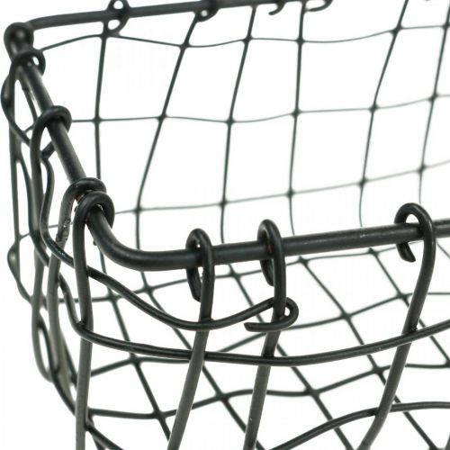 Floristik24 Mini vielos krepšelis, metalinė apdaila, stačiakampis augalų krepšelis L13cm A6,5cm 2vnt
