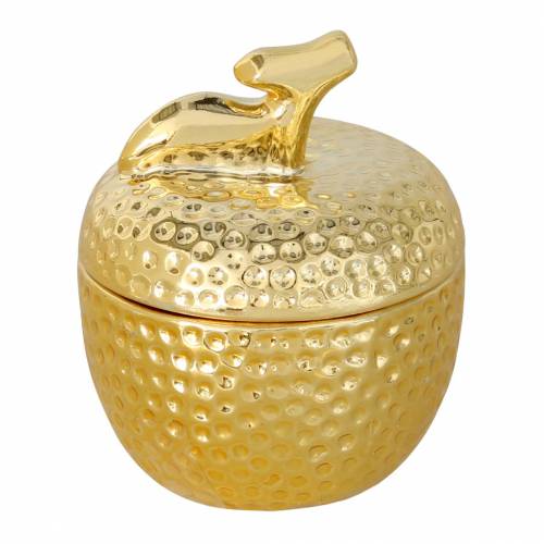 Floristik24 Kvapi žvakė &quot;Spiced Apple&quot; obuolių papuošalų dėžutėje auksinė Ø7,2cm H8,5cm