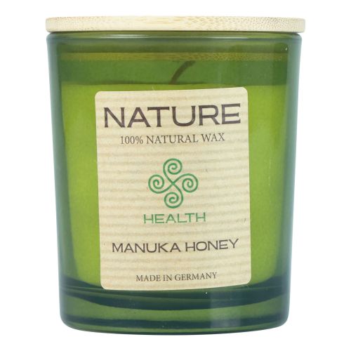 Floristik24 Kvapi žvakė stiklinėje natūralaus vaško žvakėje Manuka Honey 85×70mm