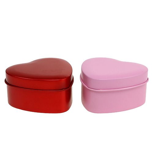 Floristik24 Kvapios žvakės širdies formos rožinė / raudona 7cm x3,5cm 2vnt