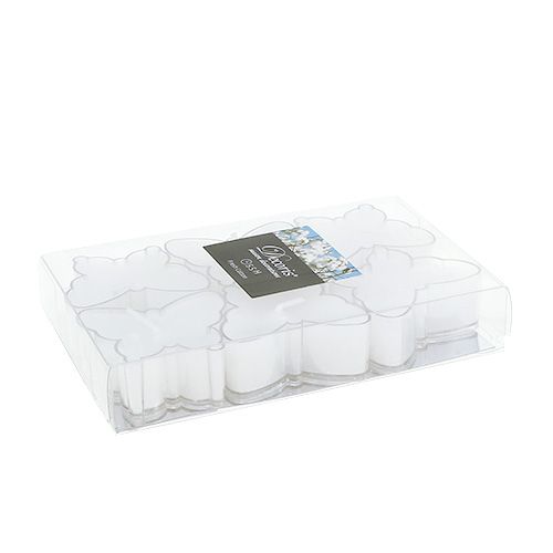 Floristik24 Kvapusis arbatos drugelis Ø4,8cm H2cm baltas 6vnt