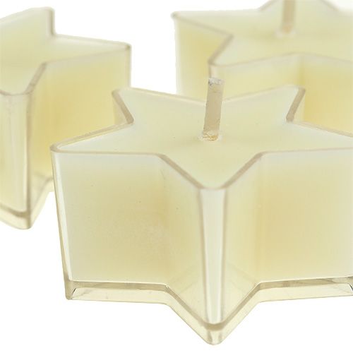 Floristik24 Kvepiantis arbatos švieselės žvaigždės formos kremas Ø4cm 6vnt