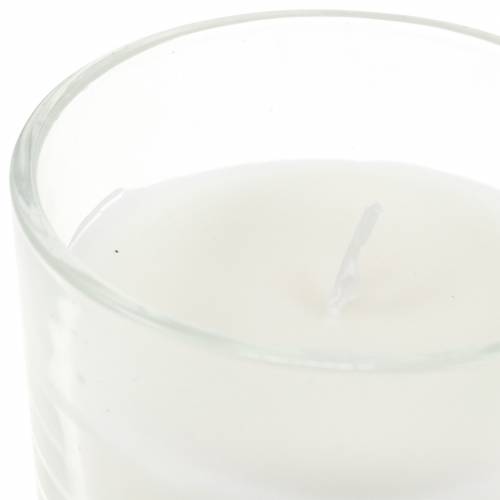 Floristik24 Kvapi žvakė stiklinėje vanilės baltumo Ø8cm H10,5cm