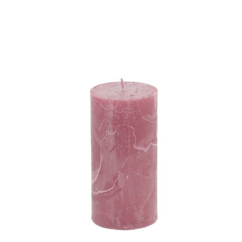 Floristik24 Vienspalvės žvakės senos rožinės spalvos 50x100mm 4 vnt