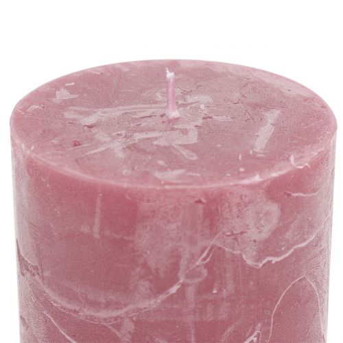daiktų Vienspalvės žvakės senovinės rožinės spalvos 60x80mm 4vnt