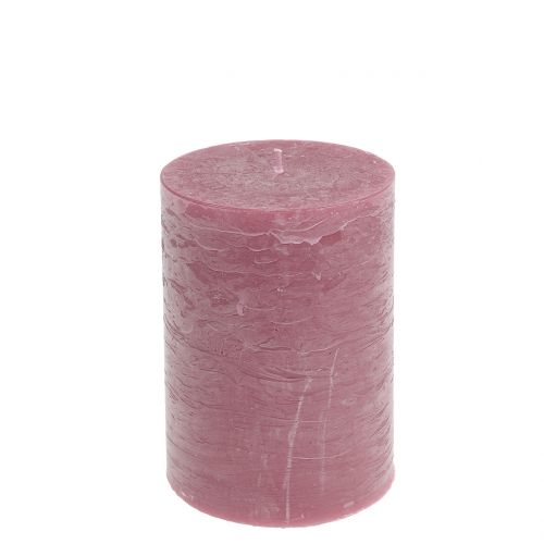 Vienspalvės žvakės senovinės rožinės spalvos 85x120mm 2vnt