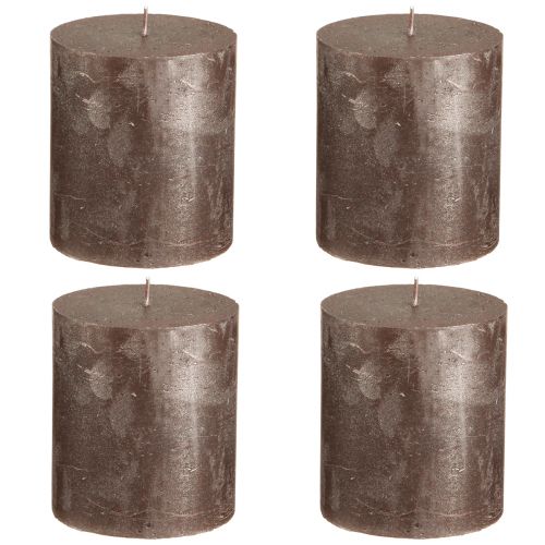 daiktų Vienspalvės žvakės rudos varinės metalinės 70×80mm 4 vnt