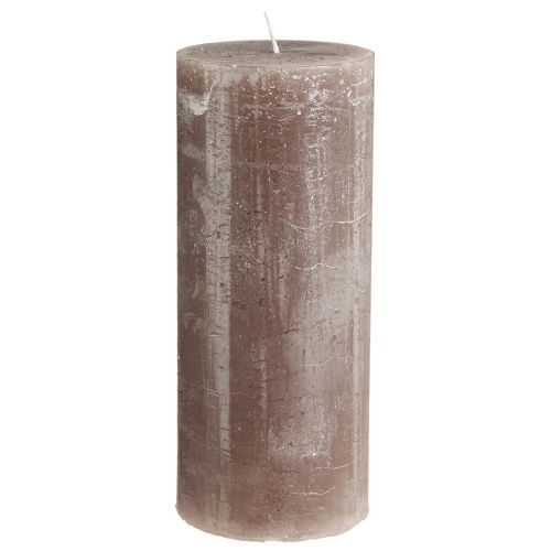 Floristik24 Vienspalvės žvakės rudos stulpinės žvakės 85x200mm 2 vnt